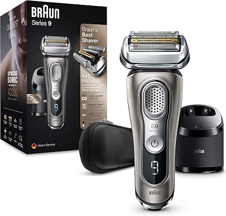 Rasoio elettrico barba braun series 9 9385cc ricaricabile e senza fili con custodia in pelle 4210201200253