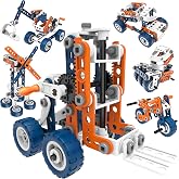Mobius 12-in-1 STEM Building Set, 152 Pieces, Engineering Toy, Ages 4+ | 152-piece STEM building kit with parts to build 12 vehicle models, including cars, trucks, and motorcycles.
