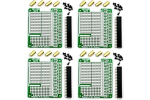 CZH-LABS Electronics-Salon 4X Prototype Breakout PCB Shield Board Kit for Raspberry Pi 3 2 B+ A+, Breadboard DIY.