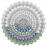 Tobin Zenbroidery Stamped Embroidery 10"X10"-Mandala,White, 10 x 6.38 x 0.13