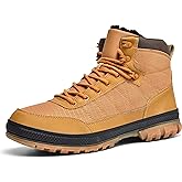 Wondamo Men's Snow Boots Lightweight Waterproof Winter Boots Fur Lined Anti-slip Cold Weather Shoes