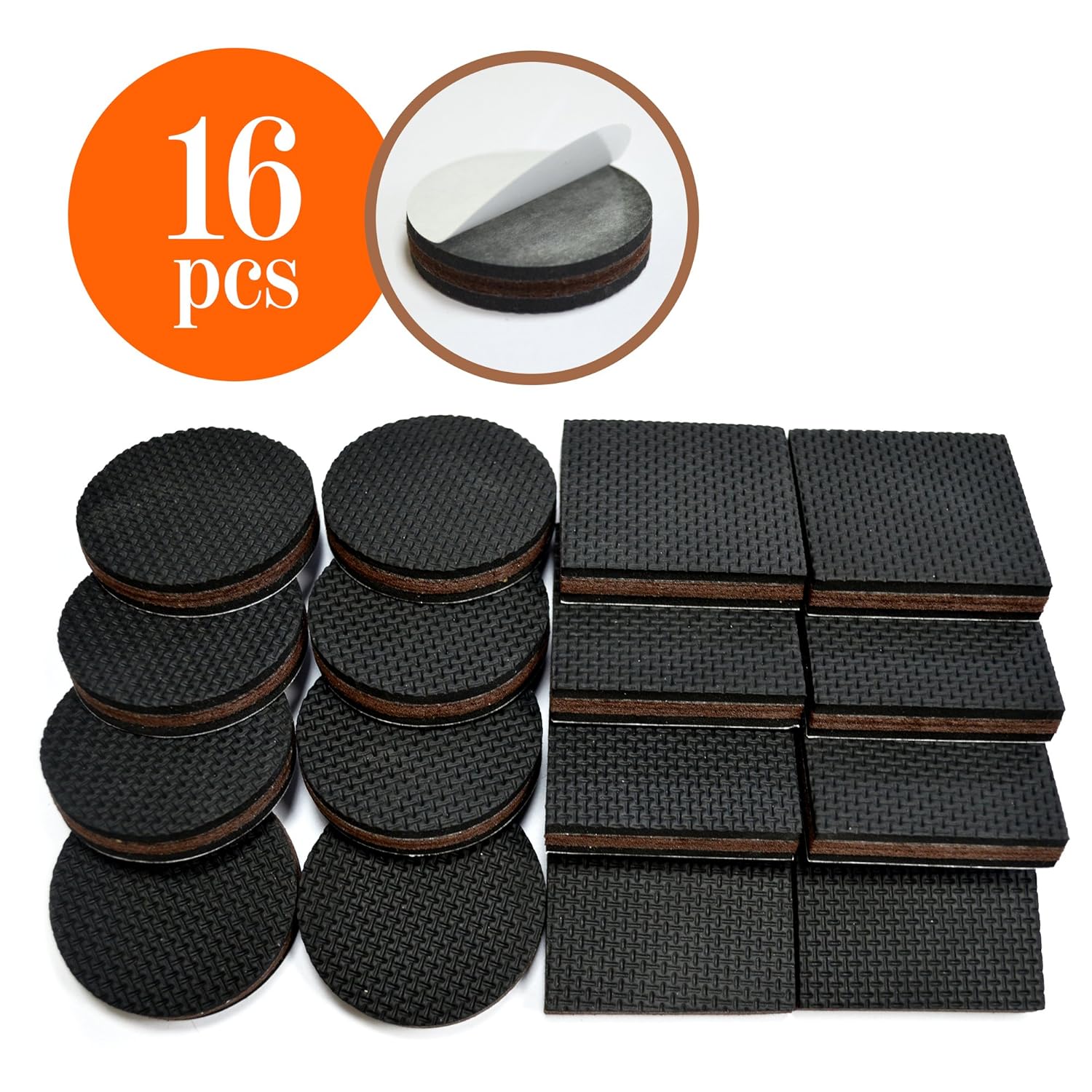 Non Slip Pads Non Slip Rubber Furniture Feet 2 Inch 16 Piece