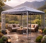 QUICK STAR 3x3m Gazebo Cover Waterproof Transparent PVC Weather Protection view 3