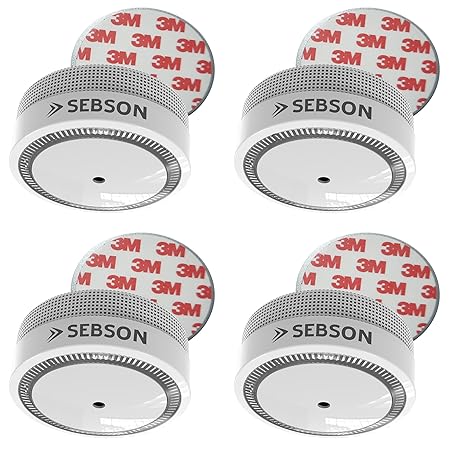 sebson 10 Jahres Mini Rauchwarnmelder inkl. Magnetpad, EN 14604 VDs Q-Siegel, fotoelektrischer Rauchmelder Lithium Batterie S