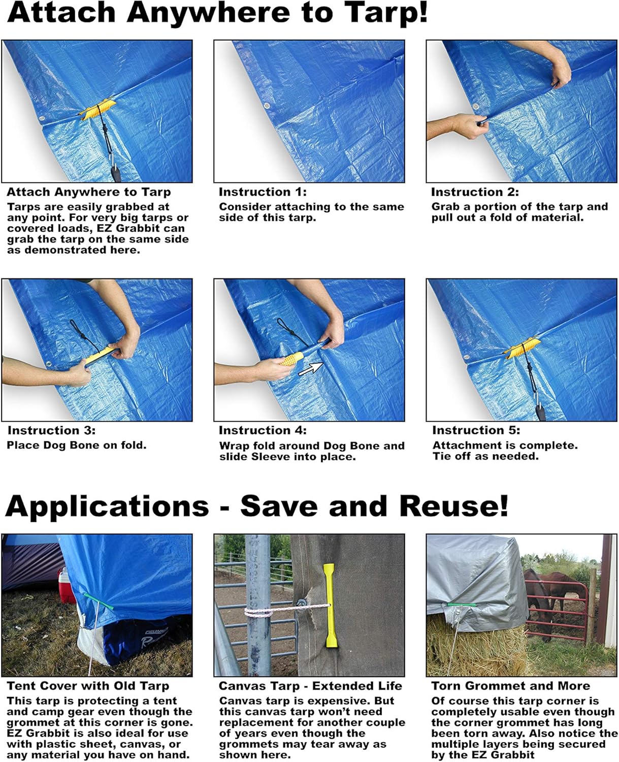 EZ Grabbit Tarp Tie Down (44-Pack 