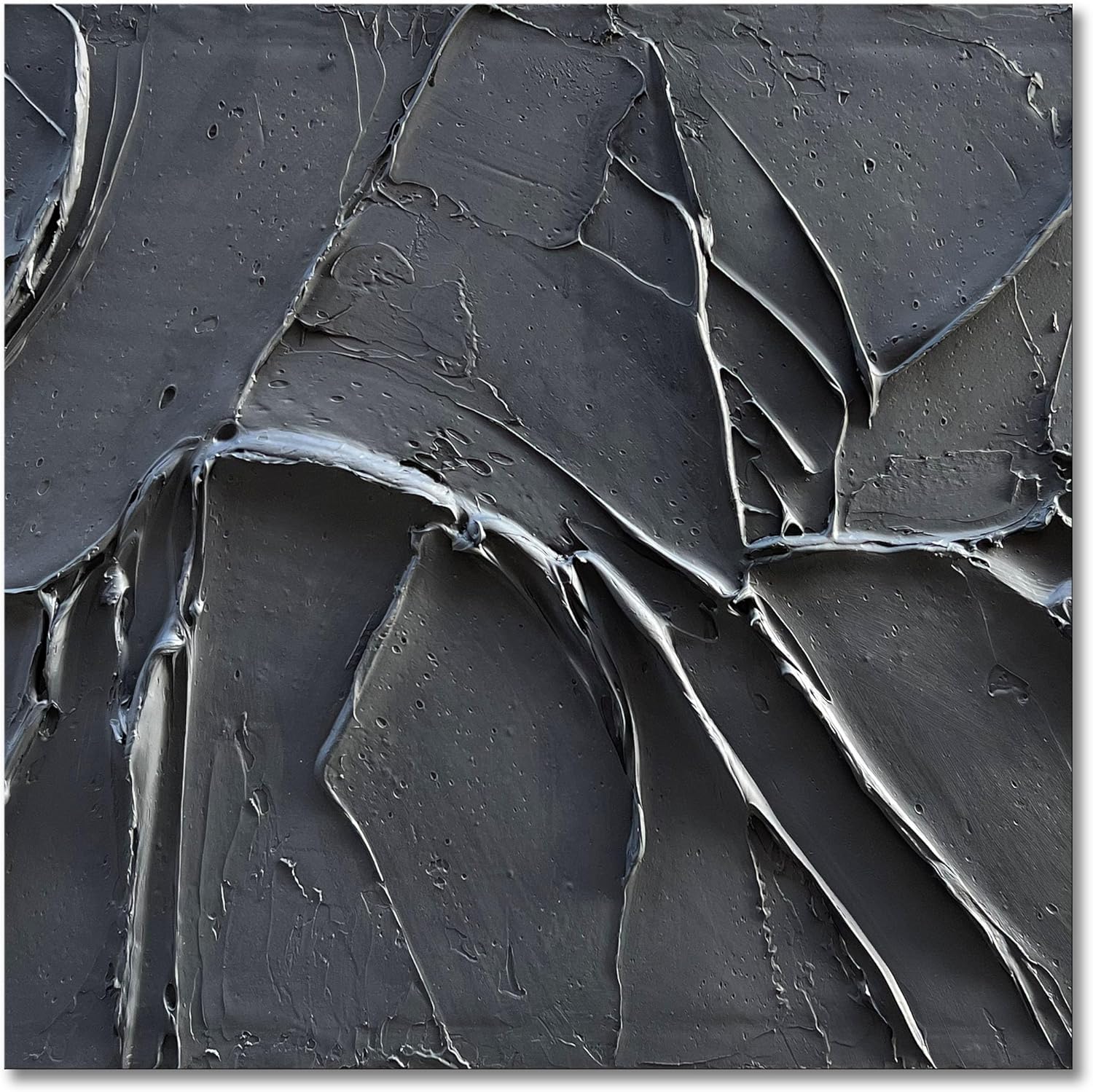 Paintings - NANKAI Hand-Painted Thick Texture Black Minimalist Oil Painting 36x36 Inch Large Contemporary Art Oil Painting, Home, Office Wall Decorative Art