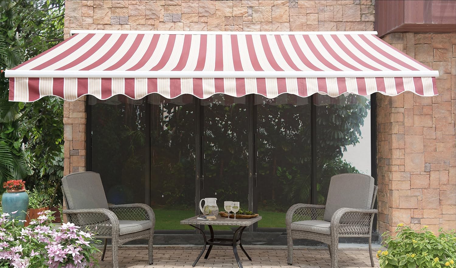 Amazoncom Sunjoy 14 X 10 Marquise Half Cassette Motorized