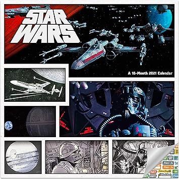 star wars 2021 calendar Amazon Com Classic Star Wars Calendar 2021 Set Deluxe 2021 Star Wars Saga Wall Calendar With Over 100 Calendar Stickers Star Wars Gifts Office Supplies Office Products star wars 2021 calendar