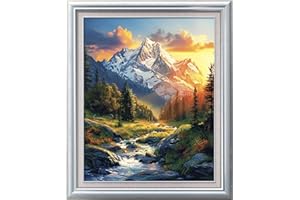 Leczany Cross Stitch Patterns Stamped Kit for Beginners | Embroidery Supplies DIY Craft Kit Starter Needlepoint for Adults or Kids | 11CT, 3 Strands | Mountains and Forests 15.8x19.7 inches