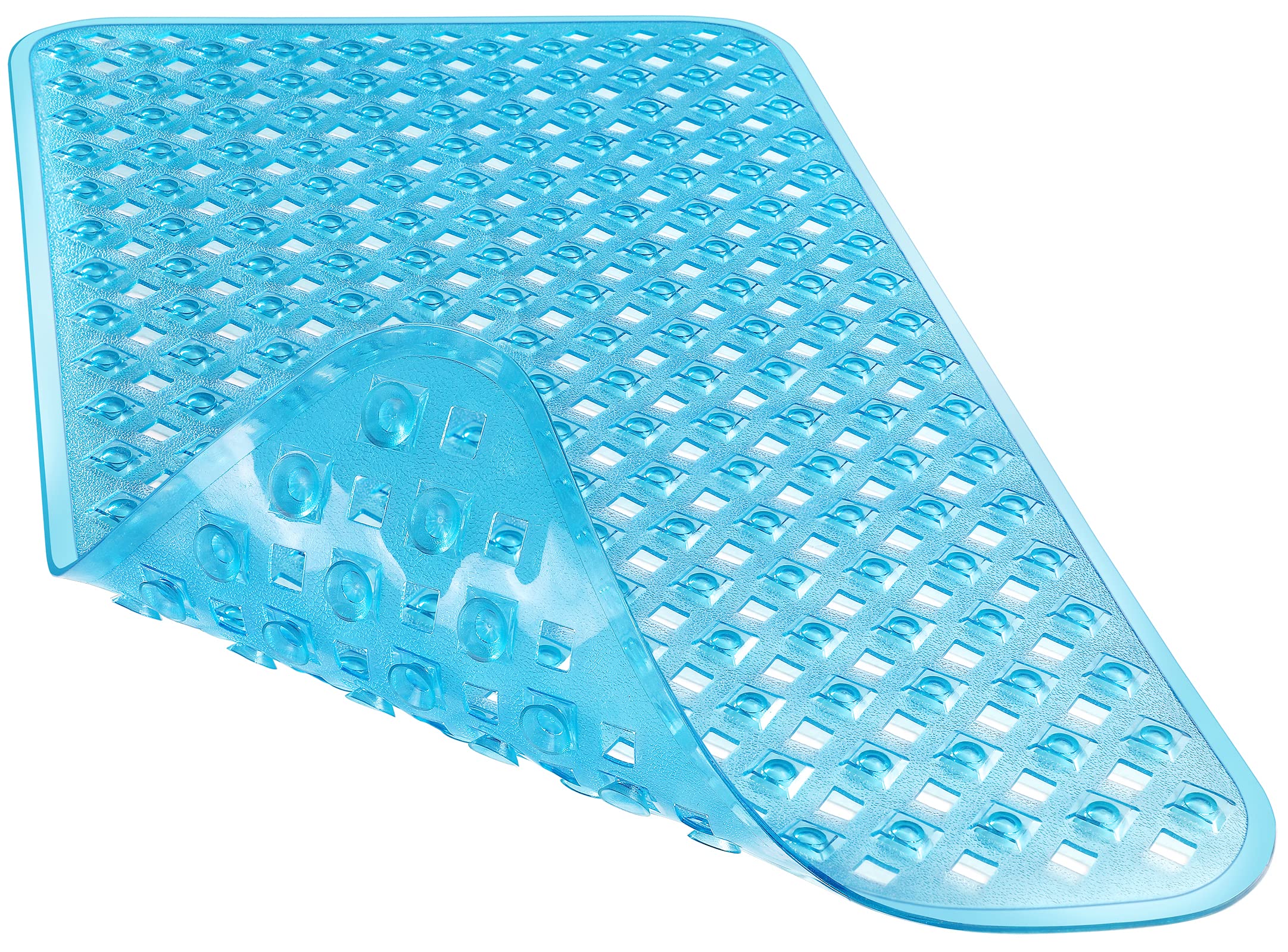 Yimobra Original Bath Tub and Shower Mat 70 X 40 cm, Non-Slip with Drain Holes, Suction Cups, Machine Washable, Phthalate Free, No Latex, No BPA, Clear Blue