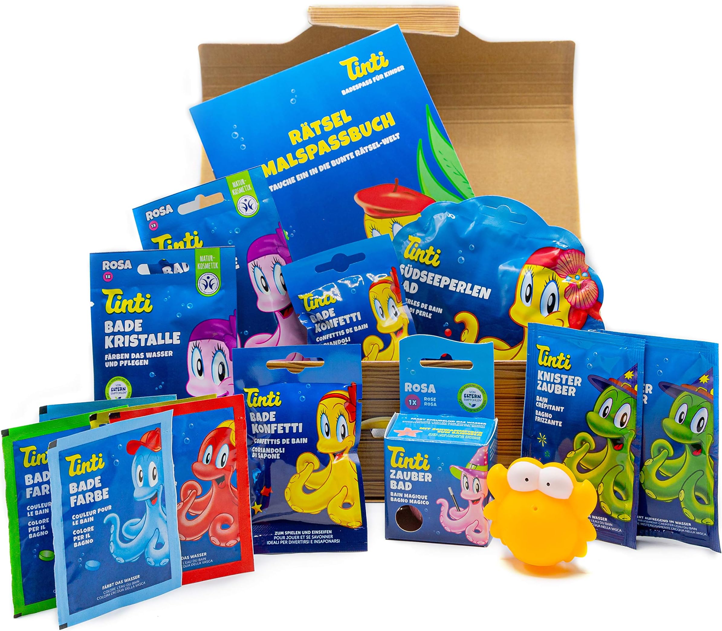Tinti Big Treasure Box incl. 15 Funny Bath Products for Children (for Girls)
