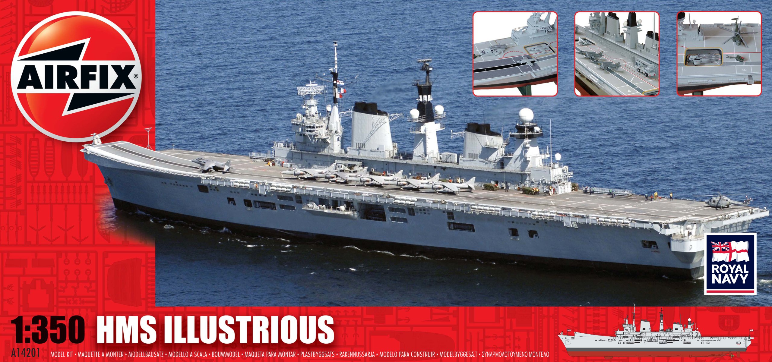 Airfix A14201 HMS Illustrious 1350 Scale Warship Series 14 Model Kit Buy Online in United Arab