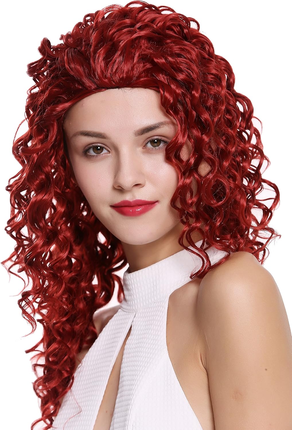 WIG ME UP - AG-137 Quality women's wig half wig 3/4 long curly curls red 21,5 inches, fiery red, Länge: ca. 55 cm - Image 4