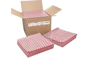 P PATERSON Paterson Paper 5000 Count PFAS-Free Red Checkers Grease-Resistant Food-Safe Deli Sandwich Wrap Paper Sheets/Basket Liners (Case of 5000)