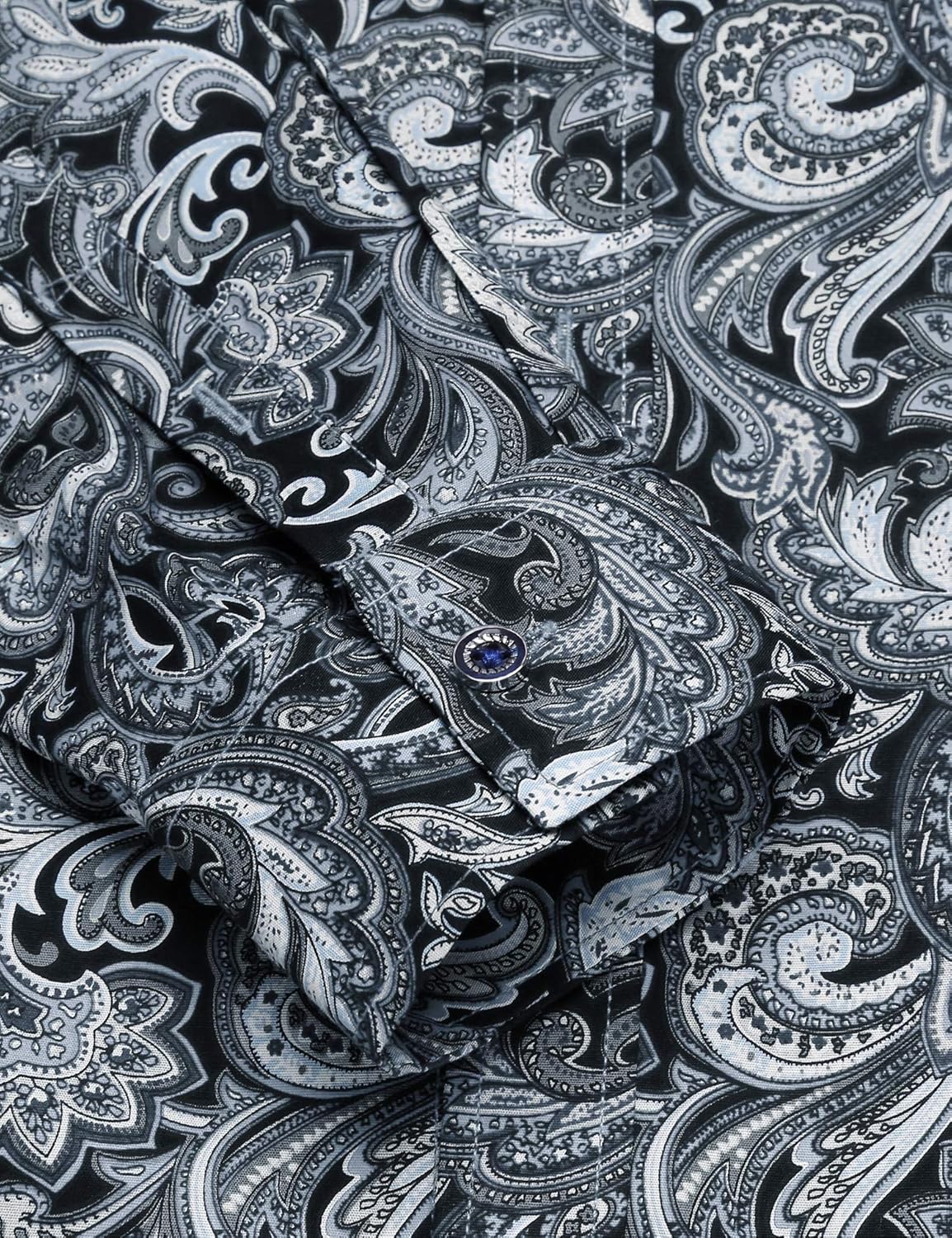 COOFANDY Men's Paisley Cotton Long Sleeve Shirt Floral Print Casual Retro Button Down Shirt at  Men’s Clothing store