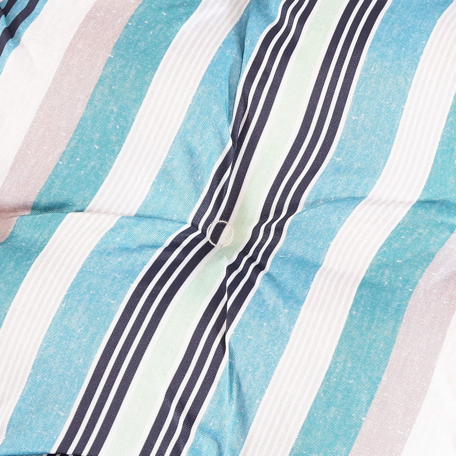 Sunnydaze Tufted Large Round Floor Cushion - Set of 2 - Unique Outdoor/Indoor Chair Cushions or Meditation Cushions - 300D Olefin with Polyester Fill - 22-Inch Diameter - Seaside Stripes: Kitchen & Dining