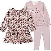 Gerber Baby Girls Toddler Girls' 3-piece Dress, Top, and Legging Set