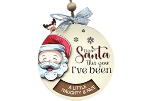 HEATHAVEN Dear Santa Ornaments, Funny Humor Themed Christmas Ornaments, Funny Christmas Ornaments, Christmas Count Down, Modify Your Intended Message to Santa, Funny for Boy, Girl