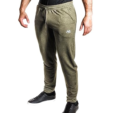 Natural Athlet Fitness Jogginghose Meliert – Herren Männer Trainingshose lang für Fitness Workout – Slim Fit Sporthose