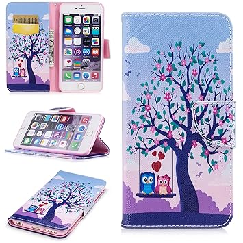 Cozy Hut iPhone 6 Plus / 6s Plus Hülle, PU Leder Brieftasche Ledertasche im Bookstyle Tasche Handytasche mit Magnetverschluss