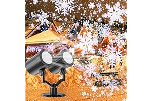 Elsture Christmas Snowflake Projector Lights - Waterproof LED Snowfall Spotlight for Indoor Outdoor Rotating Christmas Decoration, Wedding, Yard, Holiday Use