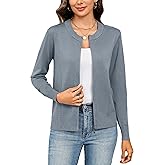 Totatuit Cardigan Sweaters for Women Zip Up Lightweight Jackets Long Sleeve Fall Outfits for Women Line Gray Medium