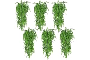 Huryfox Artificial Hanging Plants Fern Vine - 6P Fake Ivy Leaves Decoration for Indoors & Outdoors, Faux Foliage Greenery Dec