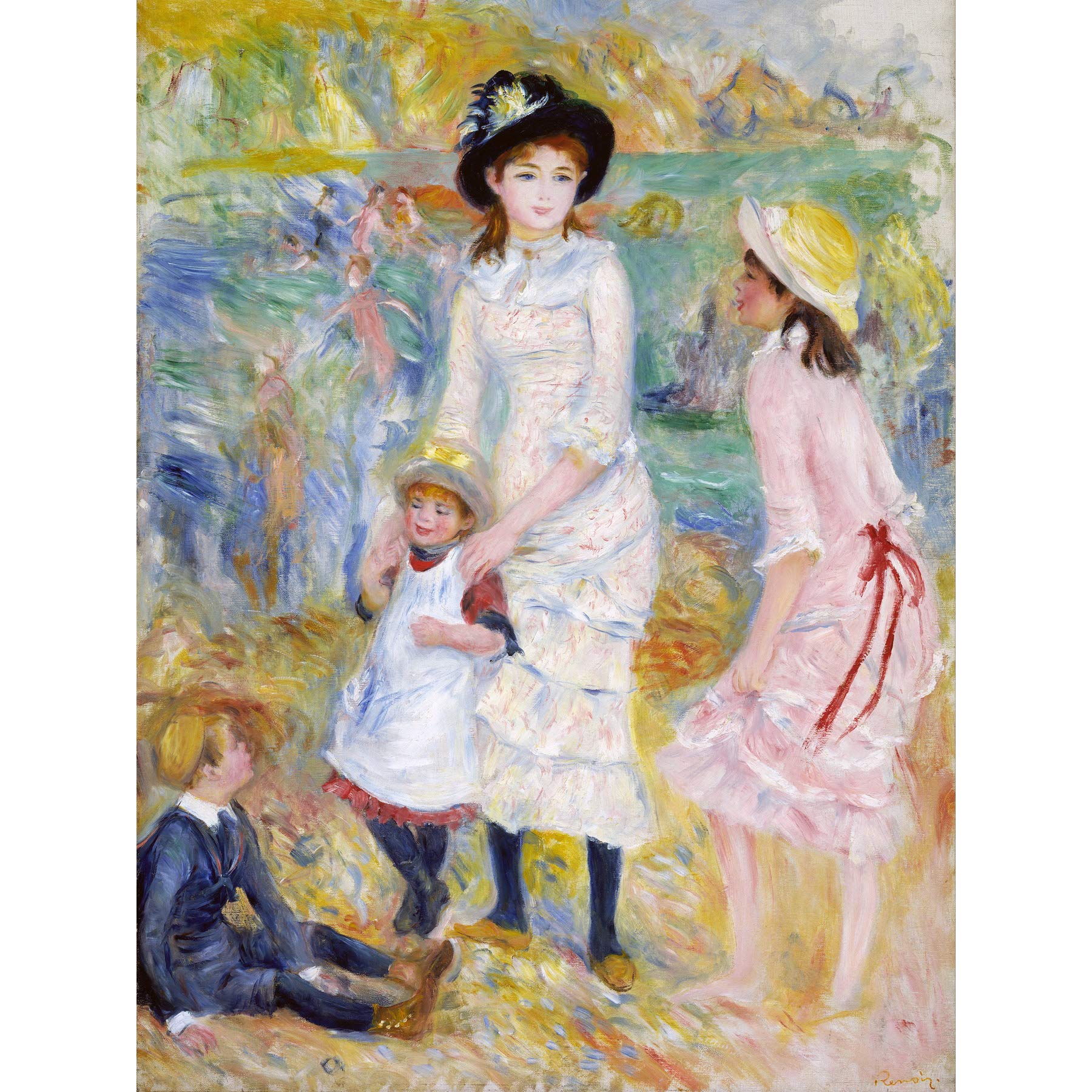 Renoir Children On The Seashore Guernsey Extra Large Wall Art Print Premium Canvas Mural