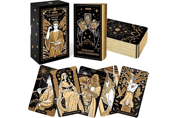Wyspell Tarot Cards with Guide Book - Starlight Unique Tarot Deck for Beginners - Traditional Symbolism - Beautiful & Modern