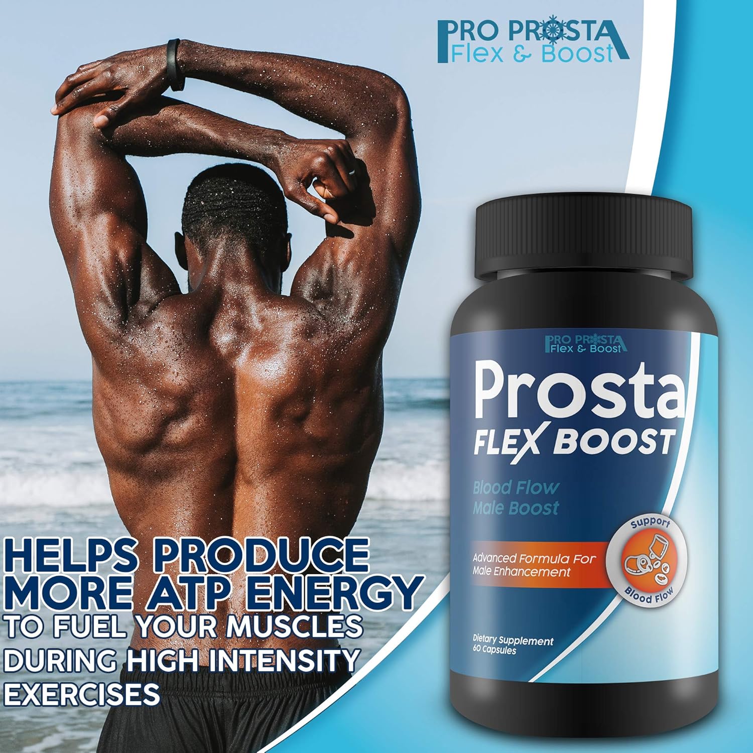 Prosta Flex Boost - Blood Flow Male Boost - Made with Our Purest Most Potent L-Arginine - Our Best Nitric Oxide Supplements for Men Blood Flow and Improved Nutrient Delivery: Health & Personal Care