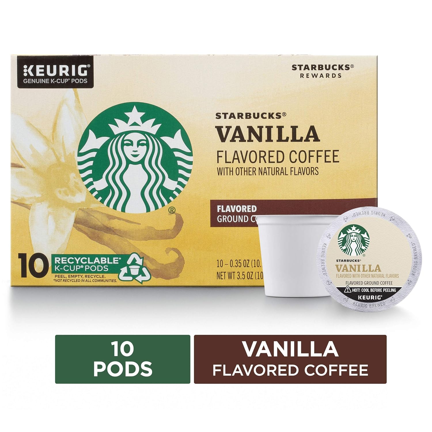 Starbucks Vanilla Flavored Blonde Roast Single Cup Coffee, 10 ct