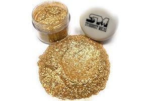 SM STARDUST MICAS Stardust Micas Pigment Powder Cosmetic Grade Colorant for Makeup, Soap Making, Epoxy Resin, DIY Crafting Projects, Bright True Colors Stable Mica Batch Consistency (10 Gram Jar, Gold Sparkle)