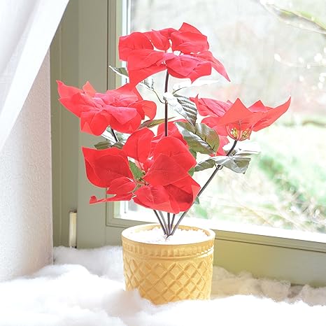 Pianta Stella Di Natale Finta.Led Poinsettia Illuminato Batteria Illuminata Fiore Vaso Fiore Fiore Artificiale Pianta Fiore Artificiale 43 Centimetri Luce Luci Fiore Artificiale Fiore Artificiale Pianta Artificiale Luce Tavolo Decorazione Decorazione Deco Amazon It Illuminazione