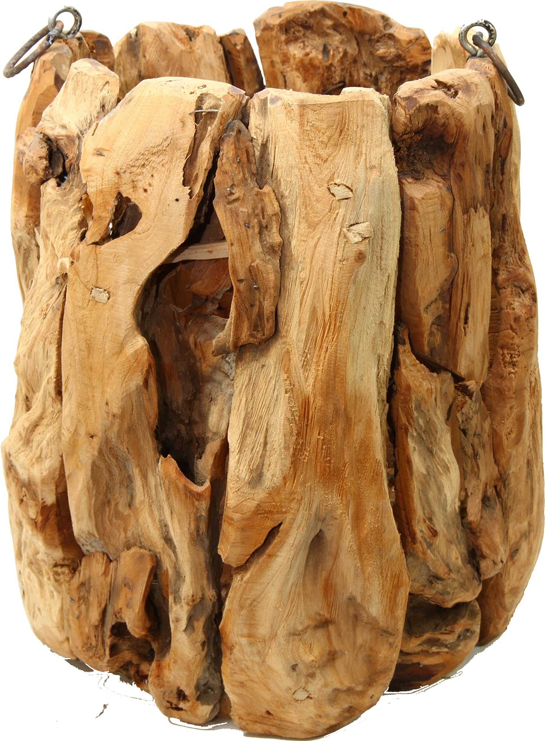 Nature Parts 4000487 Root Wood Pot with Handle in Natural Size: H30 x W20 cm x L 20 cm with Film, 20 x 20 x 30 cm
