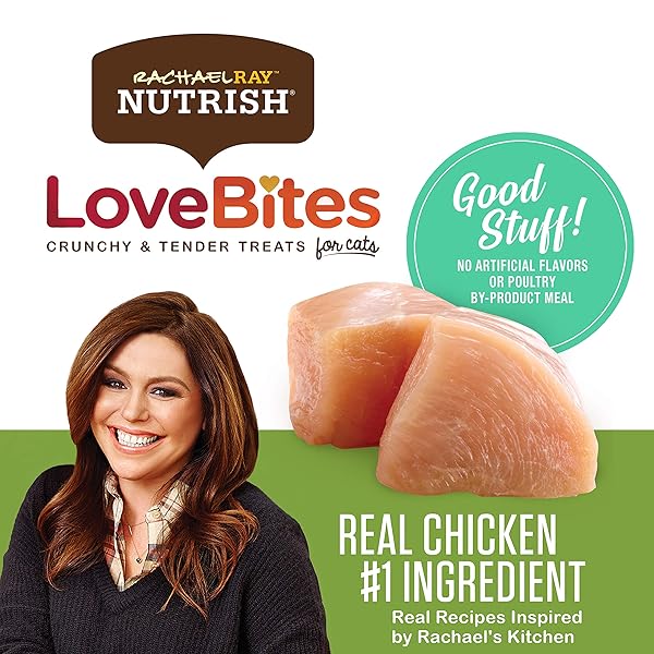 RACHAEL RAY NUTRISH LOVE BITES CAT TREATS, CHICKEN, 30 OUNCES