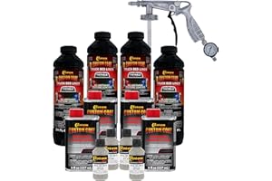 CUSTOM SHOP Custom Coat Federal Standard Color # 36270 Haze Gray T88 Urethane Spray-On Truck Bed Liner, 1 Gallon Kit with Spray Gun and Regulator - Durable Textured Protective Coating - Easy Mix Car Auto