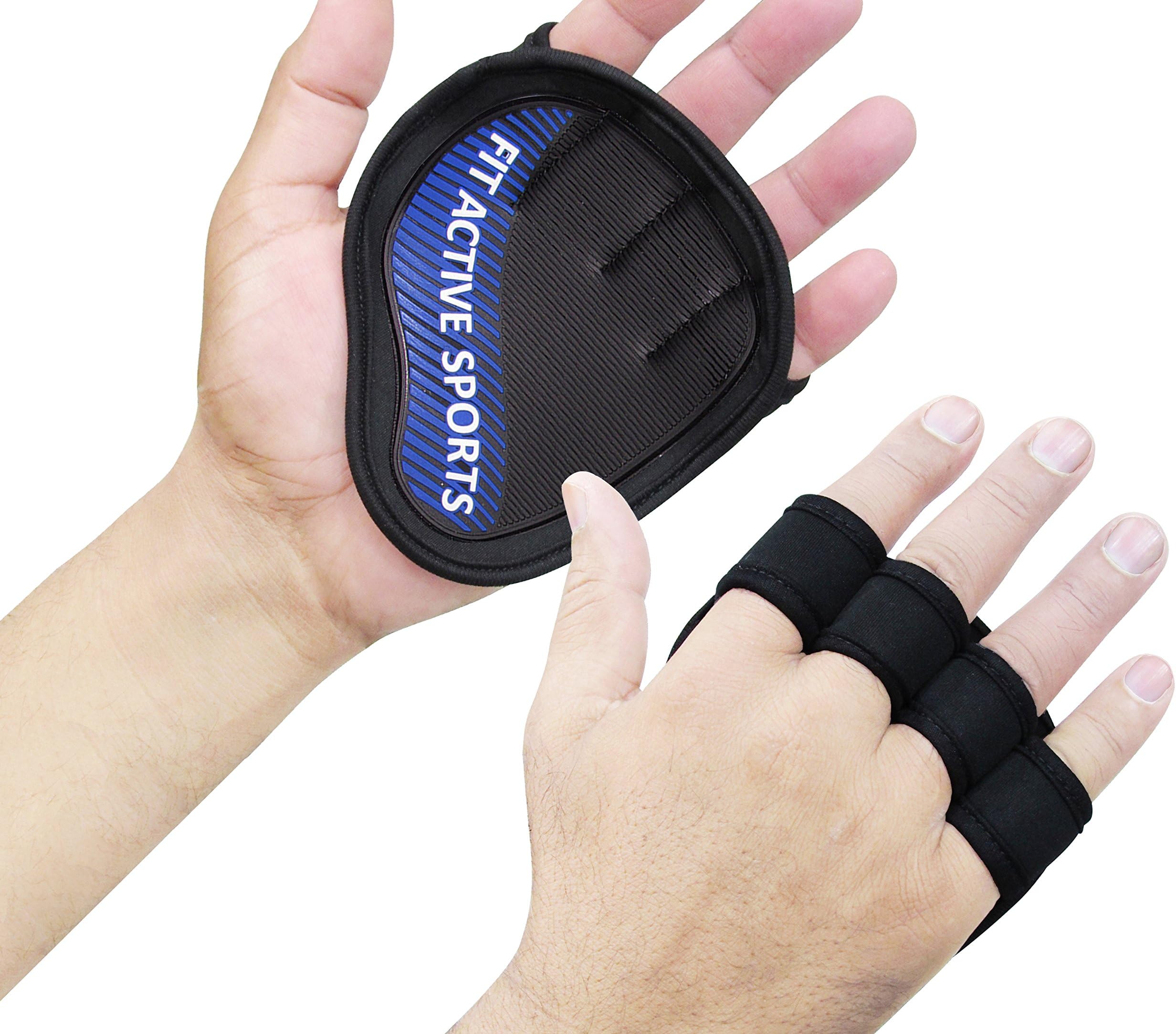 Fit Active Sports Workout Gloves for Pull Ups, Extra Gym Grips, Cross Training, Grip Pads - Rubber Padding to Avoid Calluses - Suits Men & Women - Super Tight Grip