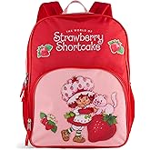 AI ACCESSORY INNOVATIONS Strawberry Shortcake Backpack for Girls Bookbag featuring Strawberry Shortcake &amp; Custard, 15 Inch School Bag, Pink