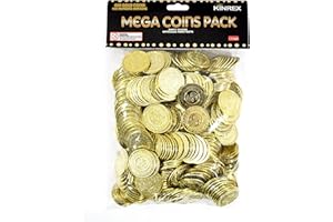 KINREX Plastic Gold Coins – St Patricks Day Realistic Bulk Prop Money for Kids, Toddler, Party, Games, Crafts, Reward, Teachers, Classroom Pretend Play Toys, 400 Count Fake Coins Set