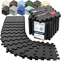 Gym Flooring Set - Interlocking EVA Soft Foam Floor Mat, 18 Pieces Puzzle Rubber Tiles Protective Ground Surface Protection,