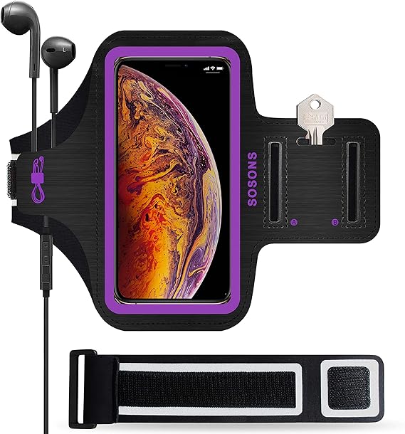 Amazon Com Sosons Iphone Xs Max Armband 6 5 Inch Water Resistant