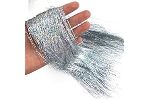 Heyiwell 2000 Strands Tinsel Icicles for Christmas Tree, Xmas,Birthday Party Wedding Decorations 18" Inch,Iridescent Silver