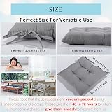HAMO 4x Chair Seat Pads 38x38 cm Grey Tufted Anti Slip Cushions view 5