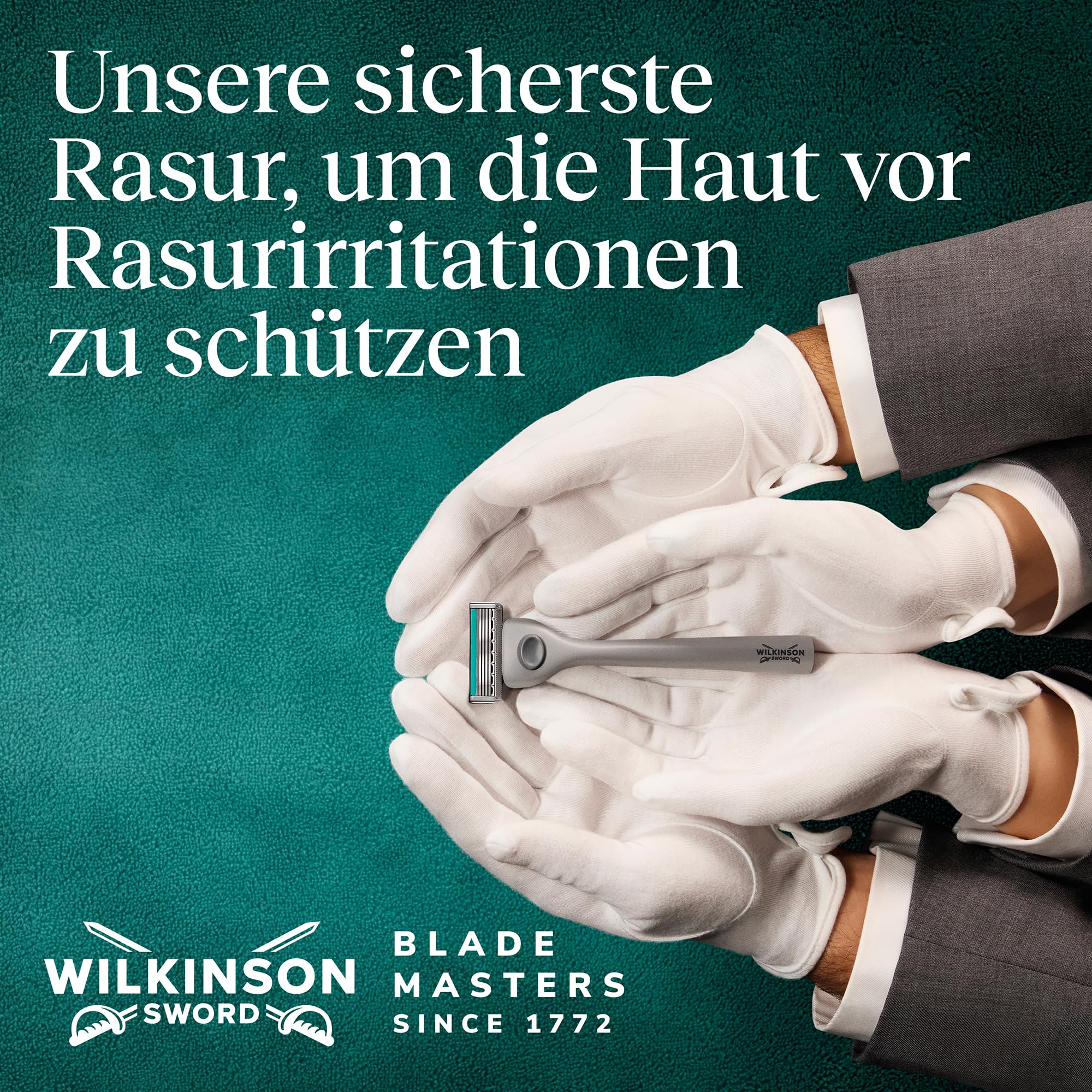 Wilkinson Sword Quattro Herrenrasierer, Vorteilspack, 4 diamantbeschichtete Klingen, Rasierergriff plus 5 Ersatzklingen 3