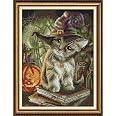 Stitchmelody Kit Punto Croce 14CT "Ragazza Drago Libro" 53x36cm Con Fili DMC Non Stampato