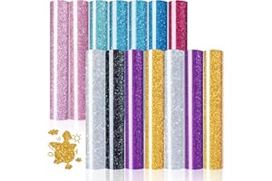 HTVRONT Glitter Heat Transfer Vinyl Bundle - 15 Pack 12" x 10" HTV Sheets Glitter HTV Vinyl for T-Shirts, Glitter Iron on Vinyl Compatible with Cricut Cutting Machine - Easy to Cut & Weed