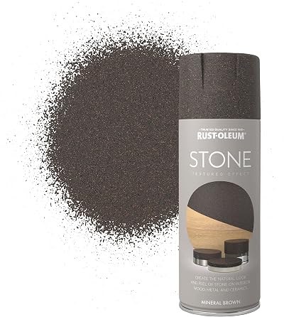 Rust-Oleum 400ml Stone Spray Paint Mineral Brown Faux Stone Finish Interior