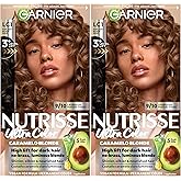 Garnier Nutrisse Ultra Color Nourishing Bold Permanent Hair Color Creme, LC1 Hi-Lift Light Brown (Salted Caramelo), Pack of 2, Hair Dye Kit for 8 Weeks of Bold Hair Color Even on Dark Bases