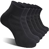 6 Pack Athletic Socks with Cushion Compression Running Ankle Socks for Men and Women