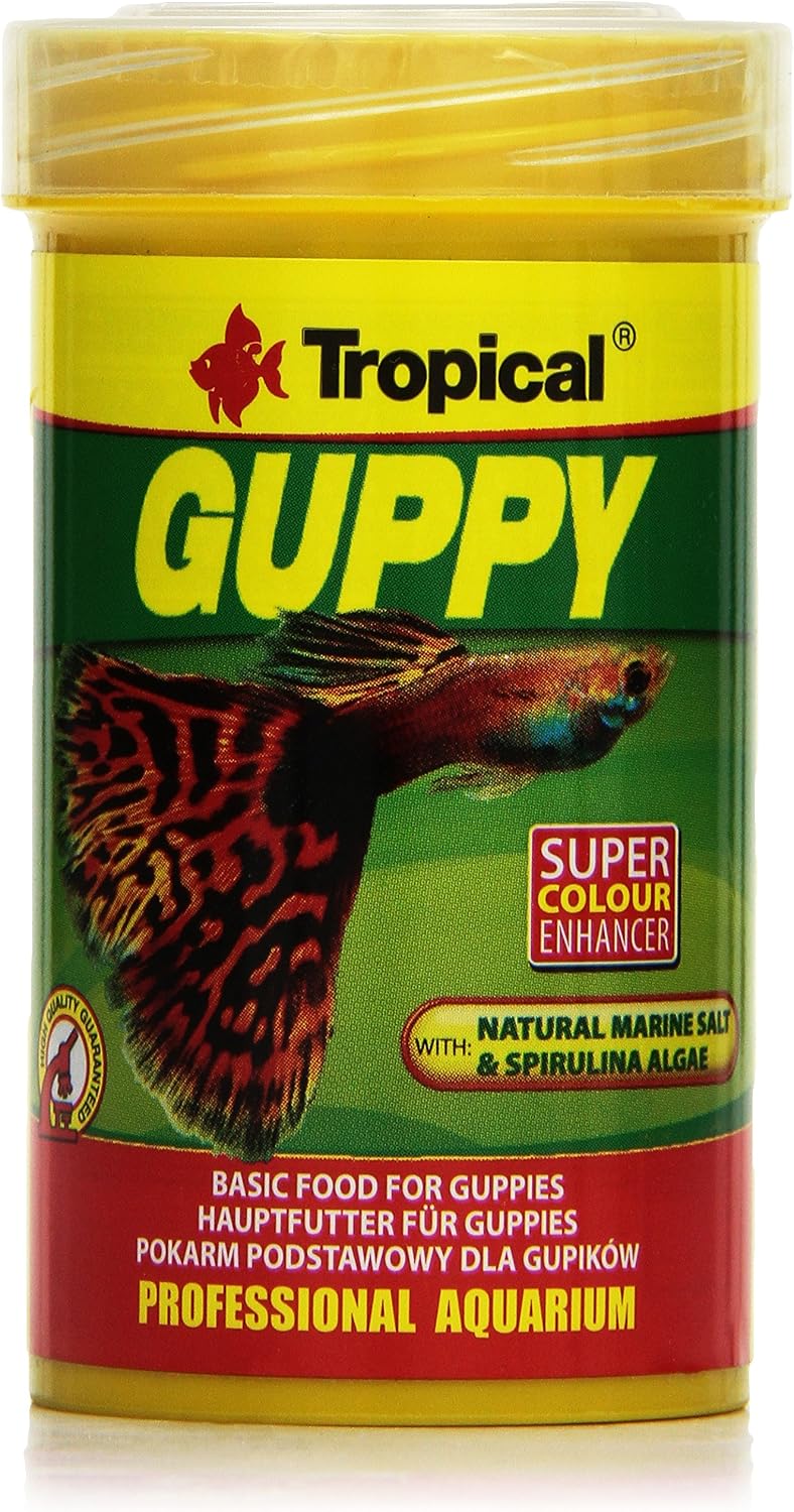 GUPPY 100ml / 20g - multi-ingredient food for guppies mollies, platies & livebearers, supports health & reproductive success